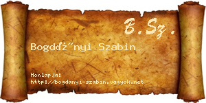 Bogdányi Szabin névjegykártya